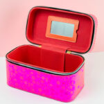 شنط ميكاب لتنظيم أدوات التجميل 3 قطع  تصميم أنيق باللون الفوشيا - الصورة 4