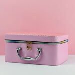 طقم  شنط لتنظيم وحمل ادوات الميكاب ب 3 احجام مختلفة من الجلد - بينك - الصورة 3