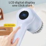 ⁦فرشة تنظيف دوارة بـ 5 رؤوس مختلفة مع شاشة ديجيتال ومنفذ يو اس بي لتنظيف الأطباق والأكواب⁩ - الصورة ⁦4⁩