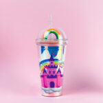 مج اكليريك 400 مللي بشاليموه مناسب للمشروبات المثلجة مزين باشكال كرتونية - الصورة 3