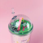 مج اكليريك 400 مللي بشاليموه مناسب للمشروبات المثلجة مزين باشكال كرتونية - الصورة 4