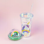 مج اكليريك 400 مللي بشاليموه مناسب للمشروبات المثلجة مزين باشكال كرتونية - الصورة 7