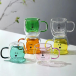 ⁦مج زجاج دبل شكل دبدوب 250 ملي لشرب النسكافيه والكابتشينو⁩ - الصورة ⁦10⁩