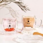 ⁦مج زجاج دبل شكل دبدوب 250 ملي لشرب النسكافيه والكابتشينو⁩ - الصورة ⁦4⁩