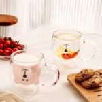 ⁦مج زجاج دبل شكل دبدوب 250 ملي لشرب النسكافيه والكابتشينو⁩ - الصورة ⁦5⁩