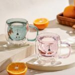 ⁦مج زجاج دبل شكل دبدوب 250 ملي لشرب النسكافيه والكابتشينو⁩ - الصورة ⁦11⁩