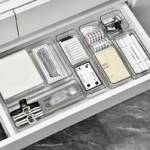 ⁦مجموعة منظمات ادراج اكليريك شفافة 9 قطع بمقاسات مختلفة⁩ - الصورة ⁦2⁩