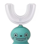 ⁦U فرشة أسنان كهربائية للأطفال  بتصميم كرتوني على شكل حرف⁩ - الصورة ⁦2⁩