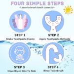 ⁦U فرشة أسنان كهربائية للأطفال  بتصميم كرتوني على شكل حرف⁩ - الصورة ⁦3⁩