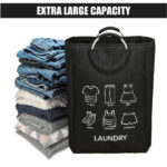 ⁦باسكت غسيل ووتر بروف من القماش قابل للطي بيد معدن⁩ - الصورة ⁦3⁩