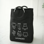 ⁦باسكت غسيل ووتر بروف من القماش قابل للطي بيد معدن⁩ - الصورة ⁦2⁩