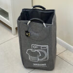 ⁦باسكت غسيل ووتر بروف من القماش قابل للطي بيد معدن⁩ - الصورة ⁦5⁩