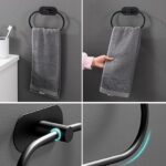 ⁦حامل فوط معدني ذاتي اللصق مناسب للحمام والمطبخ⁩ - الصورة ⁦3⁩