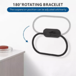 ⁦حامل فوط معدني ذاتي اللصق مناسب للحمام والمطبخ⁩ - الصورة ⁦5⁩