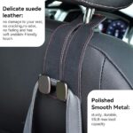 ⁦خطاف جلد مزودح لمسند كرسي السيارة لحمل الحقائب والموبايل⁩ - الصورة ⁦3⁩