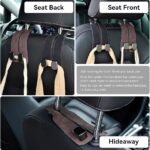 ⁦خطاف جلد مزودح لمسند كرسي السيارة لحمل الحقائب والموبايل⁩ - الصورة ⁦4⁩