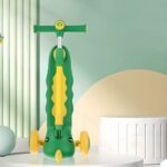 سكوتر مضئ ثلاثي العجلات مزود بمقعد قابل للطي شكل ديناصور - الصورة 8