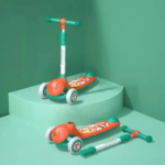 ⁦سكوتر اطفالي مضئ ب 3 عجلات مزود بمقعد قابل للطي⁩ - الصورة ⁦9⁩