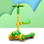 سكوتر مضئ ثلاثي العجلات مزود بمقعد قابل للطي شكل ديناصور - الصورة 4