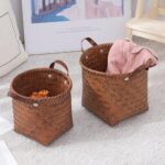 ⁦طقم باسكت تخزين 3 قطع بمقاسات مختلفة منسوج من الرتان⁩ - الصورة ⁦2⁩