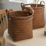 ⁦طقم باسكت تخزين 3 قطع بمقاسات مختلفة منسوج من الرتان⁩ - الصورة ⁦5⁩