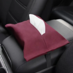 ⁦علبة مناديل قطيفة بحزام تركب علي كرسي او مسند السيارة⁩ - الصورة ⁦3⁩