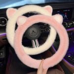 ⁦غطاء دريكسيون قطيفة ناعمة علي شكل قطة_ حماية مثالية وراحة اثناء القيادة⁩ - الصورة ⁦3⁩