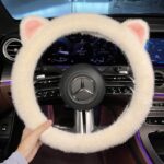 ⁦غطاء دريكسيون قطيفة ناعمة علي شكل قطة_ حماية مثالية وراحة اثناء القيادة⁩ - الصورة ⁦4⁩