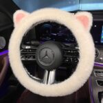 ⁦غطاء دريكسيون قطيفة ناعمة علي شكل قطة_ حماية مثالية وراحة اثناء القيادة⁩ - الصورة ⁦5⁩