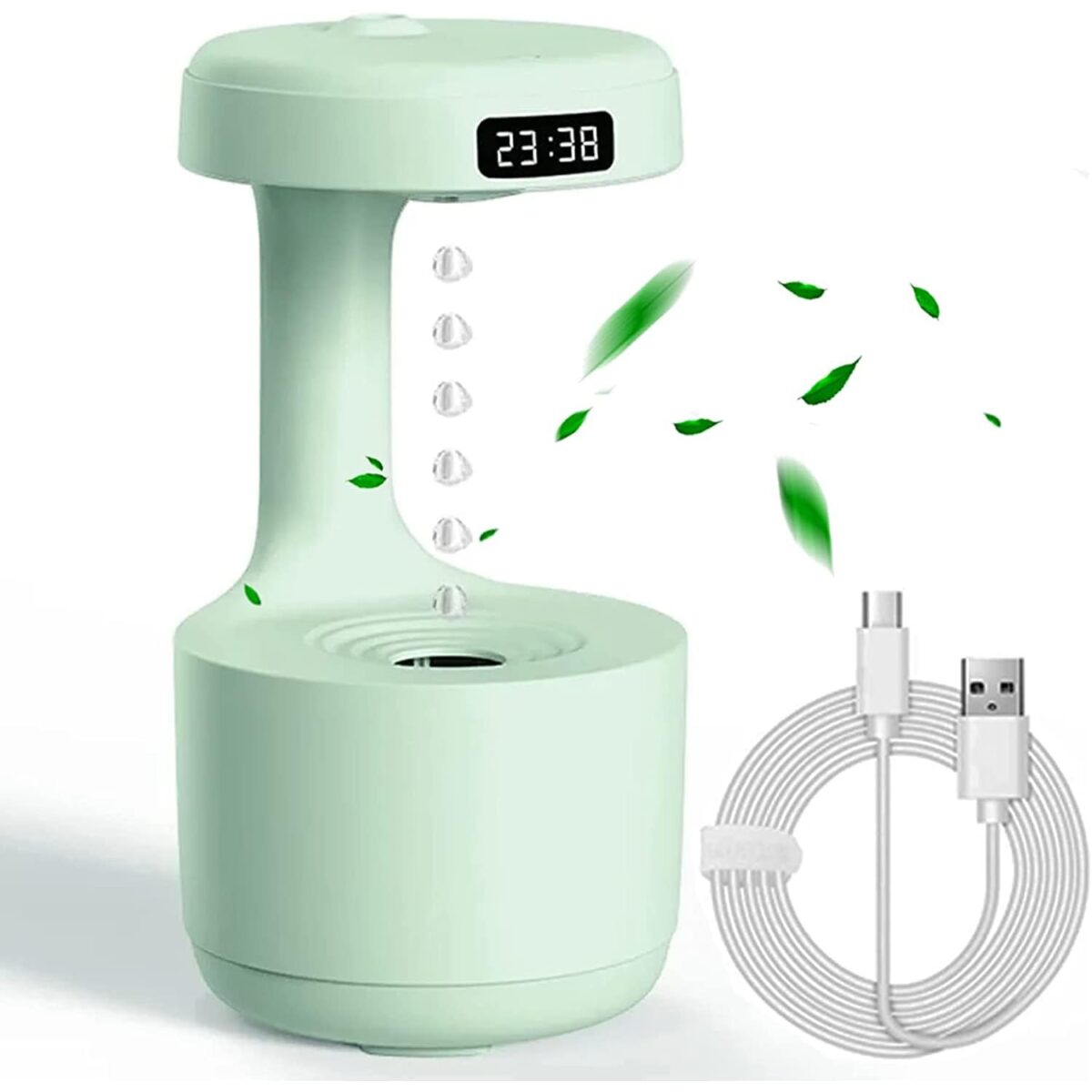 ⁦فواحة ومرطب عكس الجاذبية مضيئة بشاشة ليد لعرض الوقت - تعمل بالشحن⁩ - الصورة ⁦7⁩