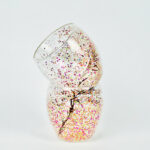 ⁦كوباية زجاج دابل مزينة بجليتر متحرك من الداخل⁩ - الصورة ⁦2⁩