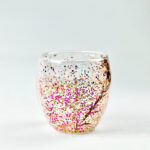 كوباية زجاج دابل مزينة بجليتر متحرك من الداخل