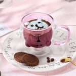 ⁦مج زجاج دبل شكل دبدوب 250 ملي لشرب النسكافيه والكابتشينو⁩ - الصورة ⁦9⁩