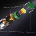 ⁦سنسور لقياس ضغط هواء اطارات السيارات والدراجات النارية والاسكوتر 4 قطع⁩ - الصورة ⁦8⁩