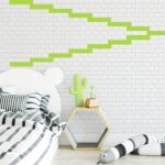 ⁦ورق حائط ثري دي من البلاستيك شكل طوب حجري ابيض⁩ - الصورة ⁦2⁩