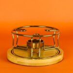 ⁦براد بايركس حراري 600 ملي بغطاء خشبي مع استاند معدن _ باللون العسلي⁩ - الصورة ⁦3⁩