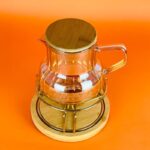 ⁦براد بايركس حراري 600 ملي بغطاء خشبي مع استاند معدن _ باللون العسلي⁩ - الصورة ⁦7⁩