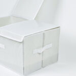 ⁦صندوق تخزين قابل للطي بغطاء مزدوج لتنظيم الملابس والبناطيل بيد لسهولة الحمل⁩ - الصورة ⁦3⁩