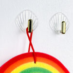 طقم هوك شفاف بمقبض جولد 3 قطع بلزق دبل فيس لتعليق الاكسسورات والملابس - الصورة 4