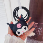 ⁦كفر حماية لشاحن وكابل وسلك الآيفون بتصميم كرتون كرومي _ قطعتين⁩ - الصورة ⁦2⁩