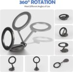 ⁦حامل موبايل مغناطيسي معدني قابل للطي والدوران 360 درجة لتابلوه السيارة⁩ - الصورة ⁦5⁩