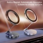 ⁦حامل موبايل مغناطيسي معدني قابل للطي والدوران 360 درجة لتابلوه السيارة⁩ - الصورة ⁦6⁩