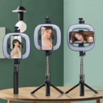 ⁦رينج لايت بلوتوث باضاءات متعددة وطول قابل للتعديل حتي 94.5 سم للتصوير والبث المباشر  - للموبايل والكاميرا⁩ - الصورة ⁦2⁩