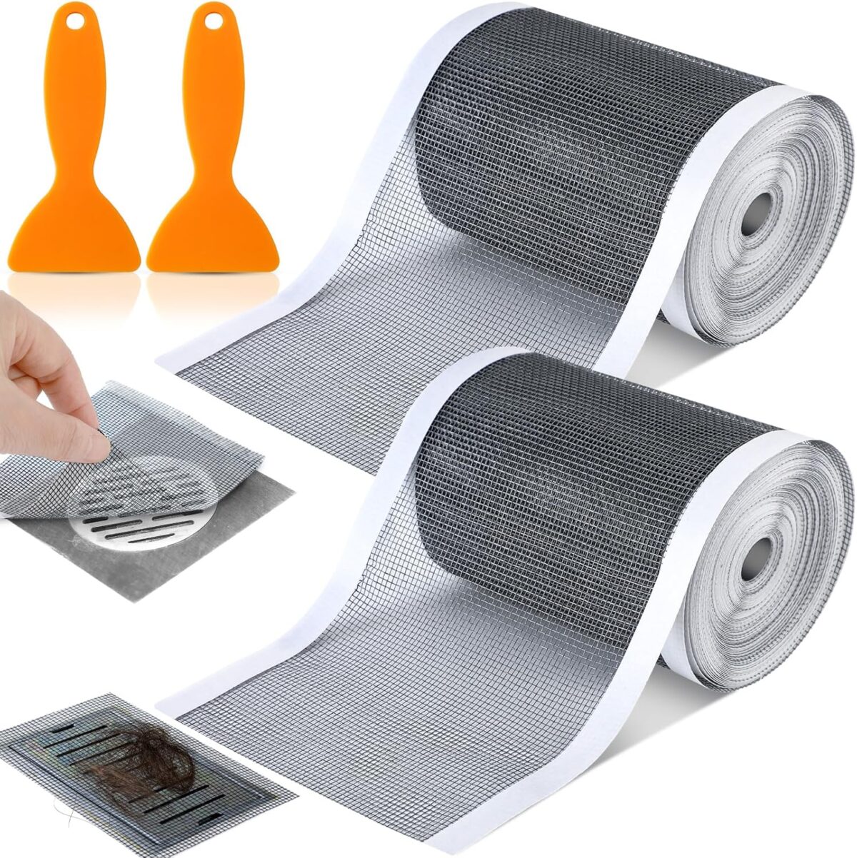 ⁦شريط شبكي لمنع انسداد البلاعات والبانيو والاحواض ذاتي اللصق وقابل للقص حسب الحاجه⁩ - الصورة ⁦3⁩