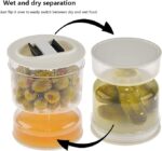 ⁦برطمان مخللات بتصميم ساعة رملية لفصل المكونات الجافة عن الرطبة بغطاء محكم الغلق⁩ - الصورة ⁦4⁩