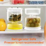 ⁦برطمان مخللات بتصميم ساعة رملية لفصل المكونات الجافة عن الرطبة بغطاء محكم الغلق⁩ - الصورة ⁦7⁩