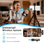 ⁦K9 ميكروفون  لاسلكي مانع للضوضاء لتصوير الفيديوهات والبث المباشر - تايب سي⁩ - الصورة ⁦9⁩