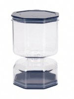 ⁦برطمان مخللات اكليريك 250 ملي علي شكل ساعة رملية بغطاء محكم الغلق مزود بشوكة⁩ - الصورة ⁦4⁩