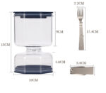 ⁦برطمان مخللات اكليريك 250 ملي علي شكل ساعة رملية بغطاء محكم الغلق مزود بشوكة⁩ - الصورة ⁦3⁩