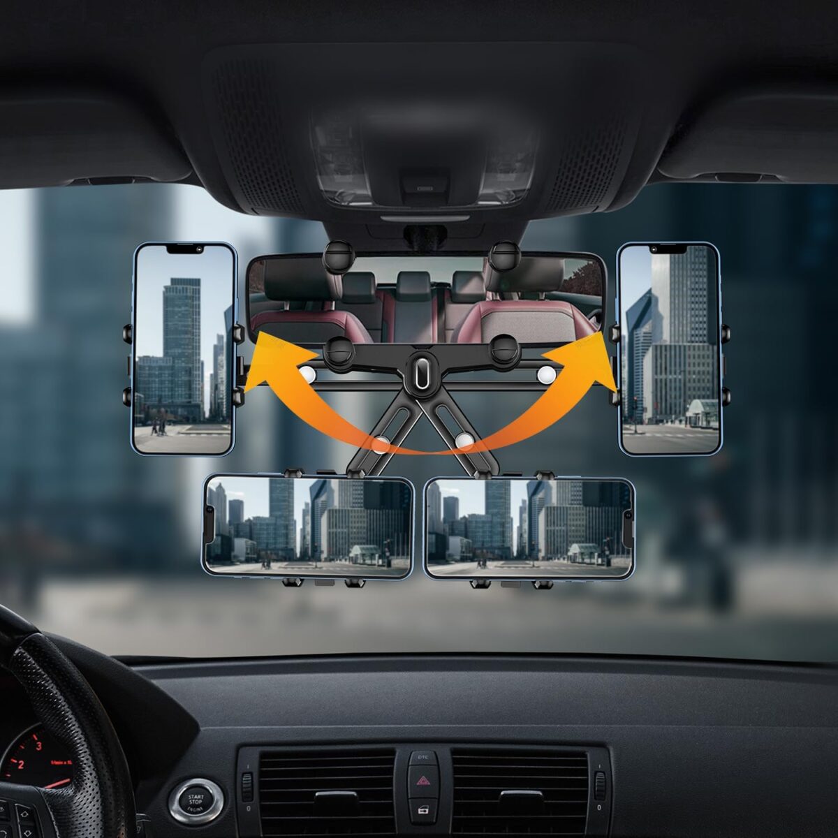 ⁦حامل مرايا دوار 360 تثبت علي المرايا الداخلية للسيارات لقيادة امنة⁩ - الصورة ⁦5⁩